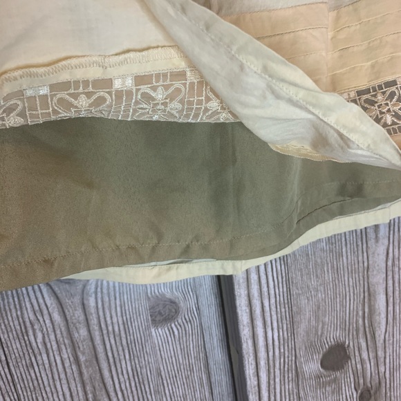 Billabong Skirt 3 Cream Lined Zipper geometric boho a line bohemian beach vacay - Picture 5 of 9